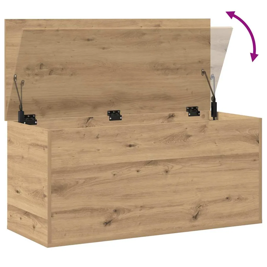 Boîte de Rangement chêne artisanal 100 x 42 x 46 cm - 10