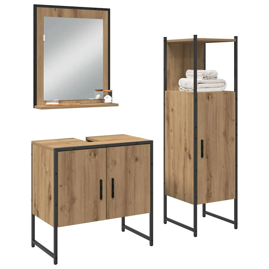 Ensemble de mobilier de salle de bain 3 pc Marron - 3