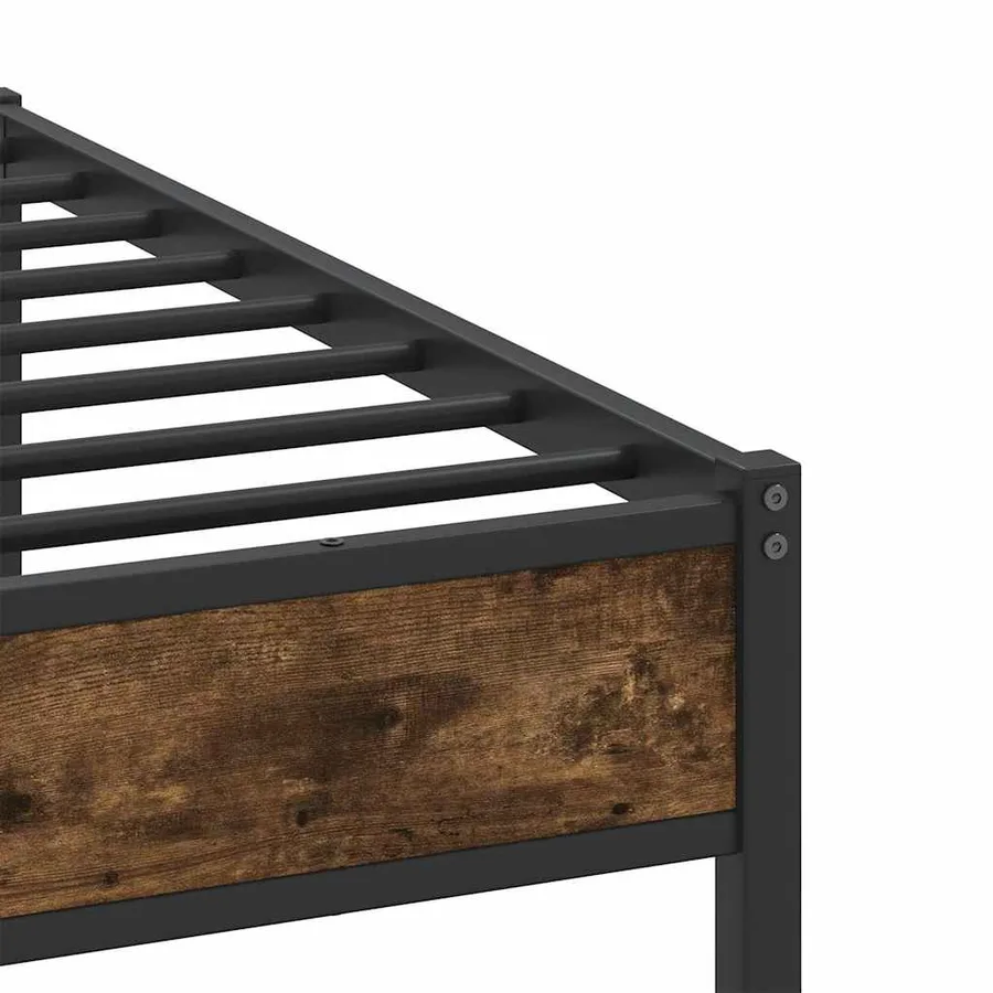 Cadre de lit sans matelas chêne fumé 160x200 cm bois ingénierie - 10