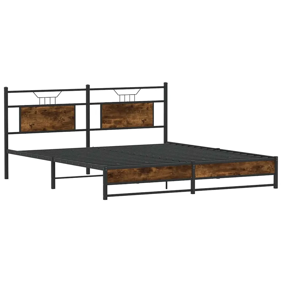 Cadre de lit sans matelas chêne fumé 160x200 cm bois ingénierie - 3