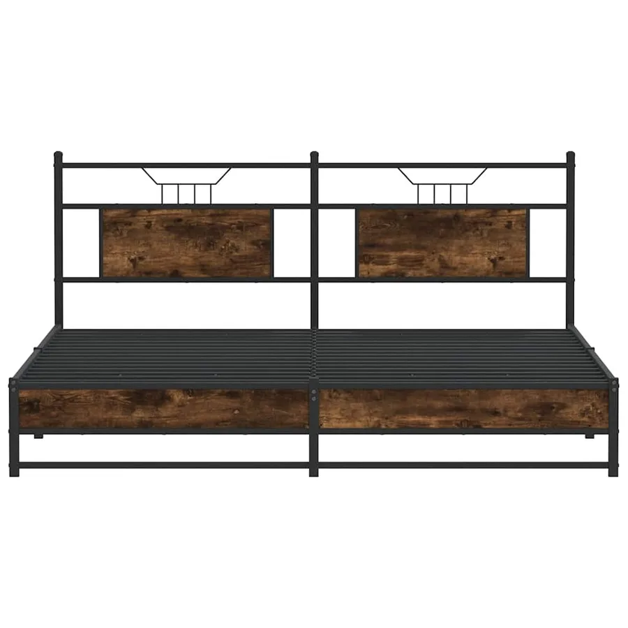 Cadre de lit sans matelas chêne fumé 160x200 cm bois ingénierie - 6