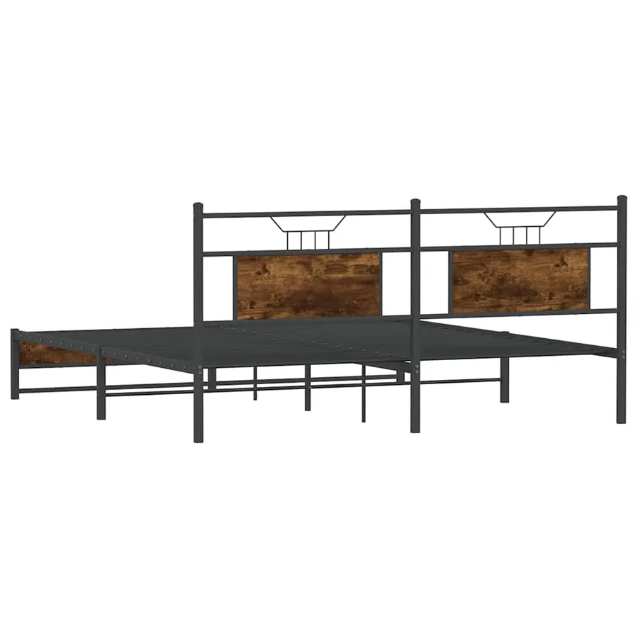 Cadre de lit sans matelas chêne fumé 160x200 cm bois ingénierie - 8