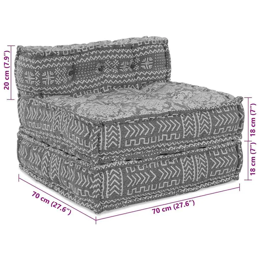 Unité de canapé modulaire Gris clair 70 x 70 x 56 cm Tissu - 11