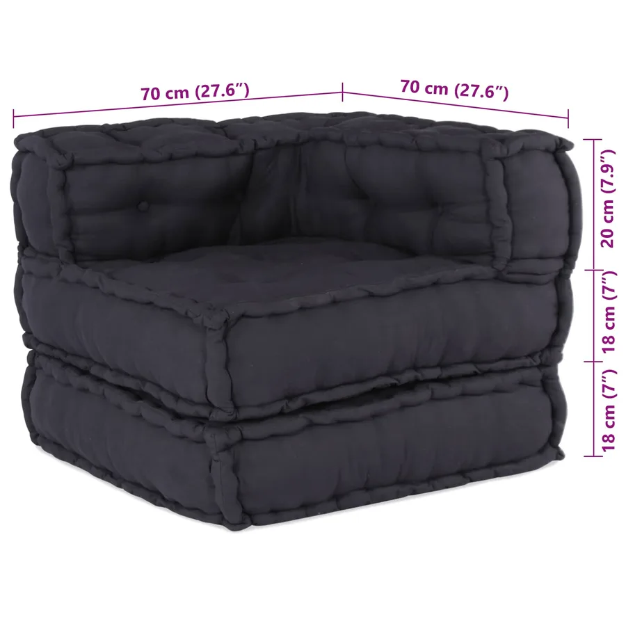 Unité de canapé modulaire 2 pcs Anthracite 140 x 70 x 56 cm - 3