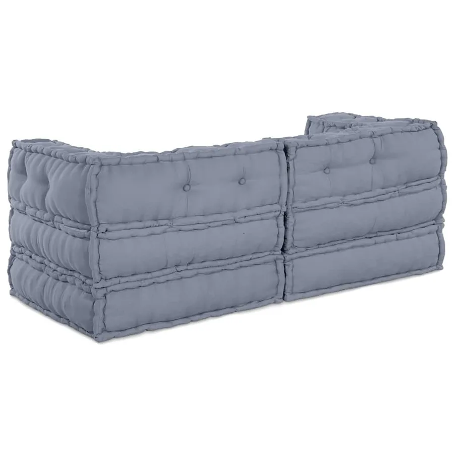 Unité de canapé modulaire 2 pcs Gris 140 x 70 x 56 cm Tissu - 7