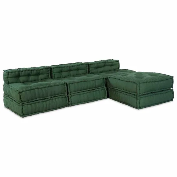 Unité de canapé modulaire 4 pcs Vert Tissu