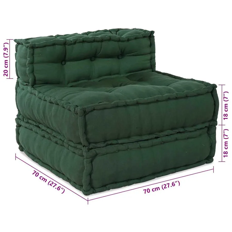 Unité de canapé modulaire 4 pcs Vert Tissu - 14