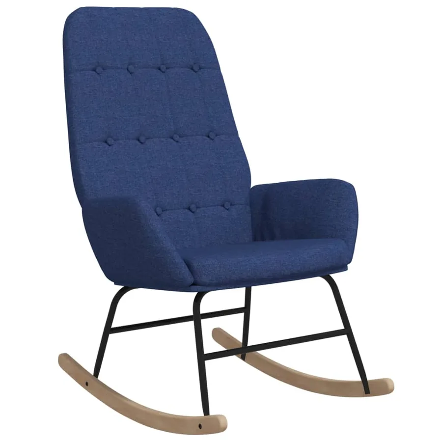 Chaise à bascule Bleu Tissu - 2