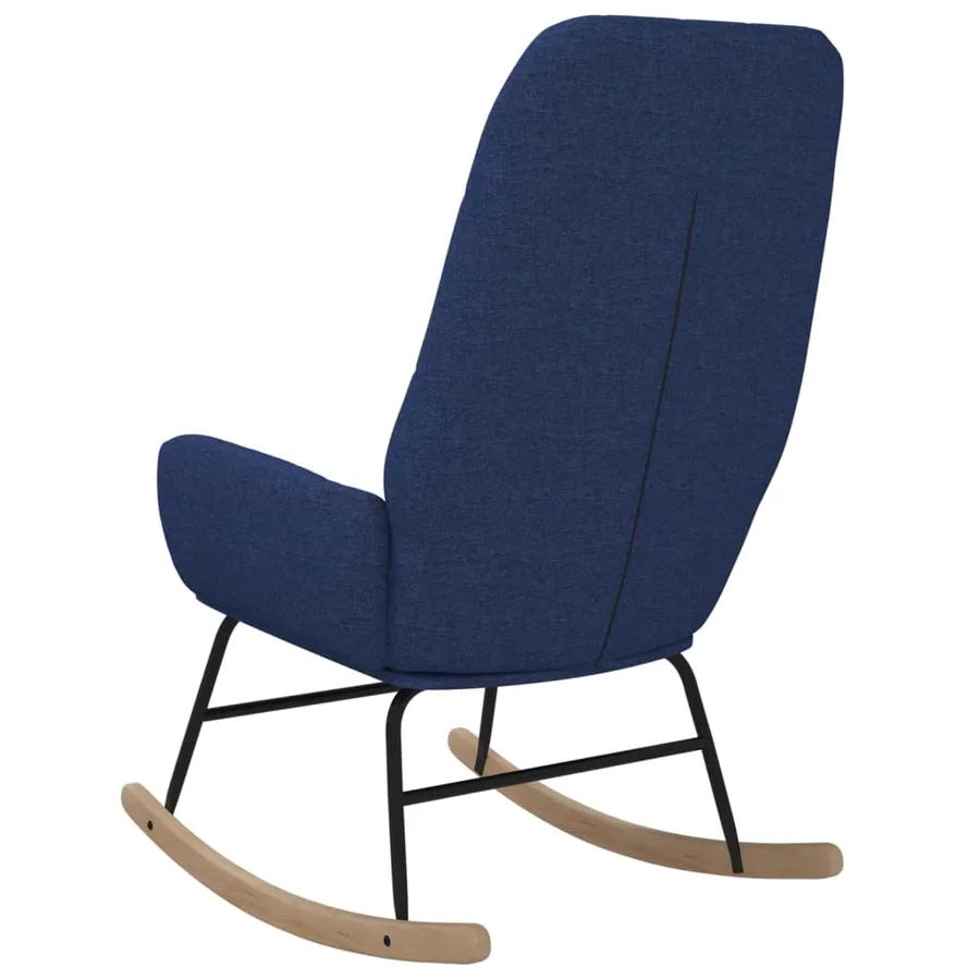 Chaise à bascule Bleu Tissu - 5