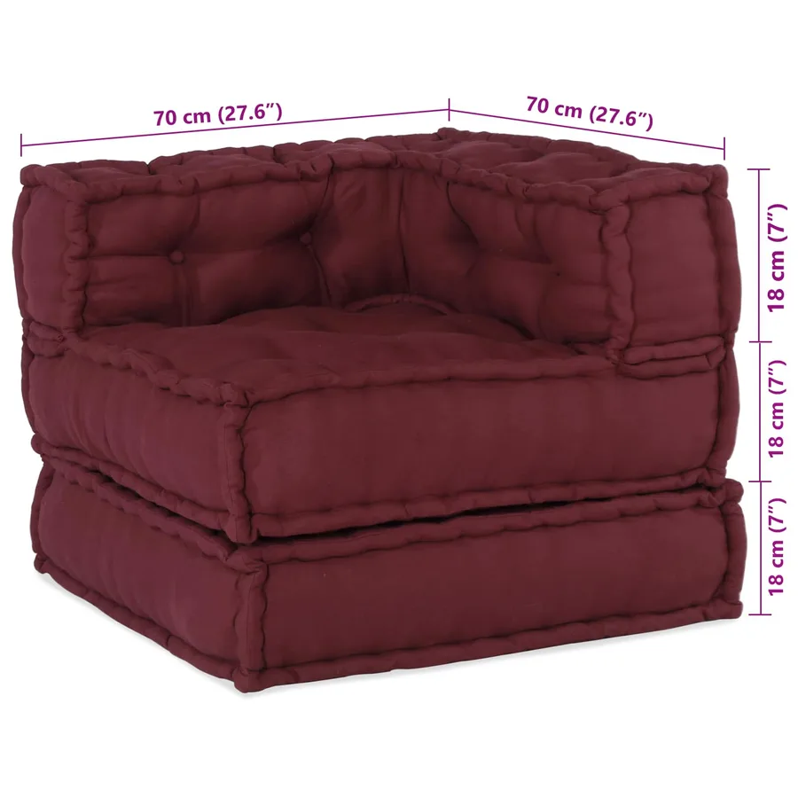 Unité de canapé modulaire 3 pcs Marron Tissu - 12