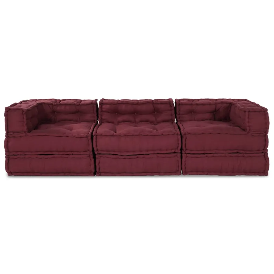 Unité de canapé modulaire 3 pcs Marron Tissu - 6