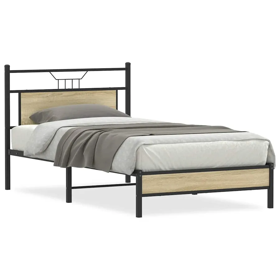 Cadre de lit sans matelas chêne sonoma 100x200 cm - 2