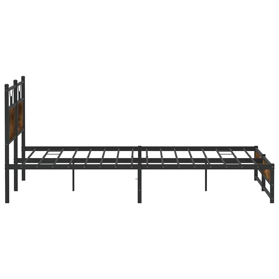 Cadre de lit en métal sans matelas chêne fumé 180x200 cm - 7