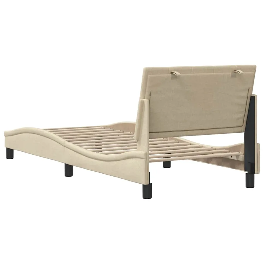 Cadre de lit sans matelas Hanko crème 80x200 cm tissu - 9