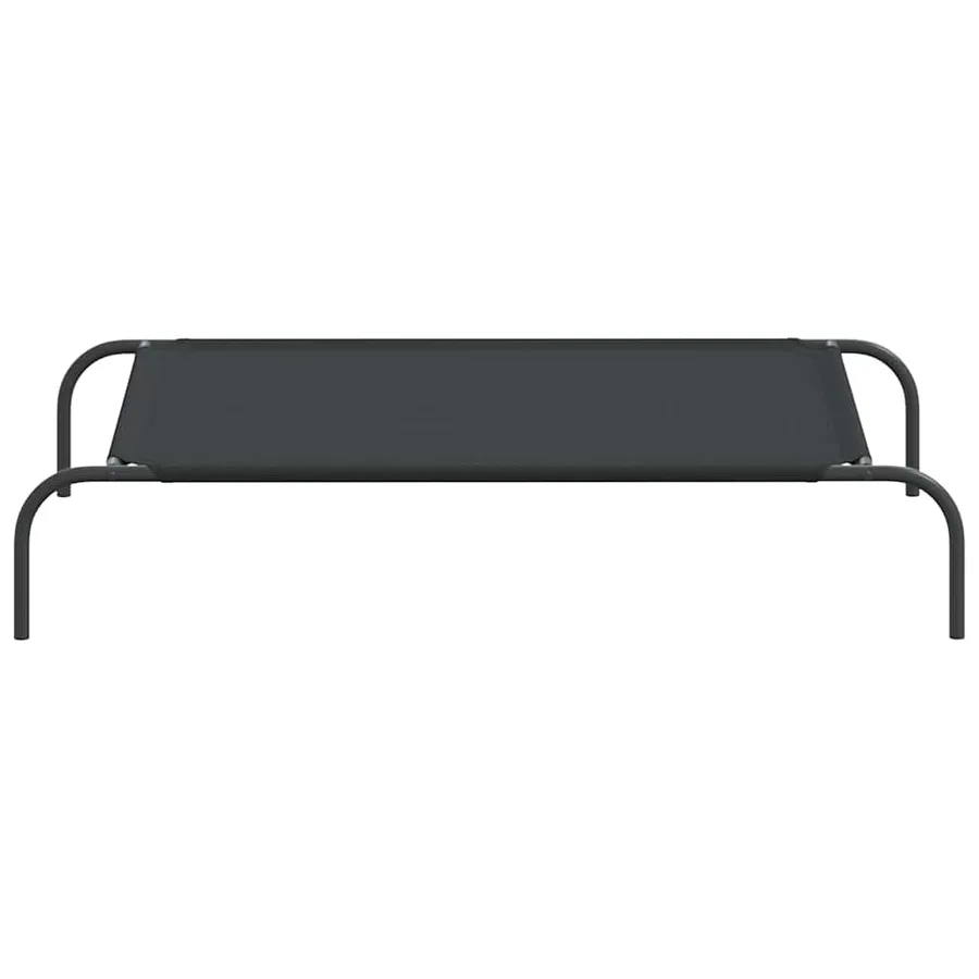 Lit surélevé pour chien noir 110x65x20 cm tissu oxford et acier - 4