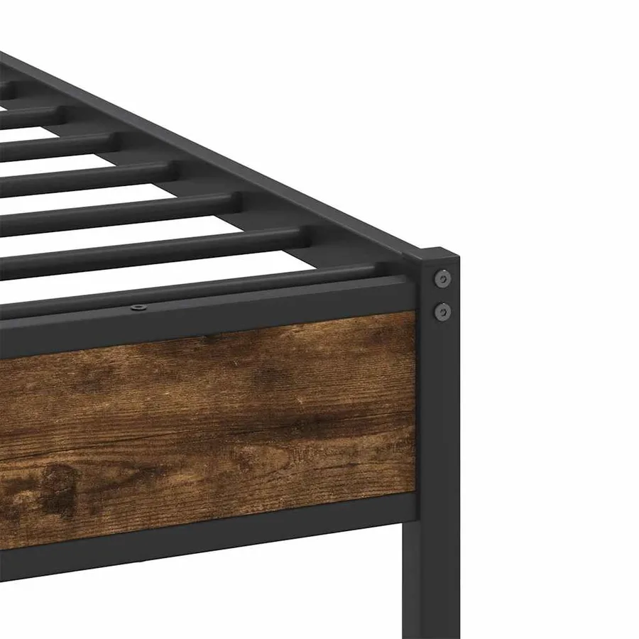 Cadre de lit sans matelas chêne fumé 90x190cm bois d'ingénierie - 10