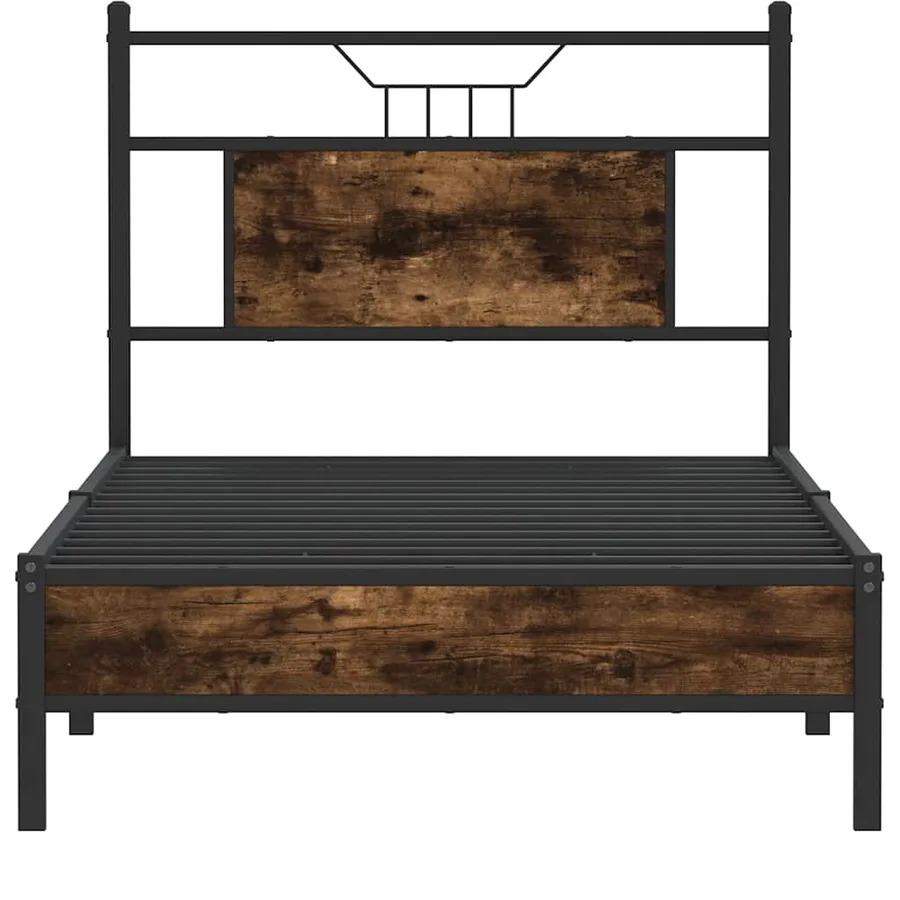 Cadre de lit sans matelas chêne fumé 90x190cm bois d'ingénierie - 6