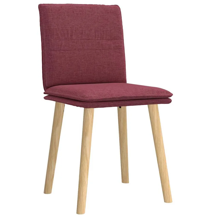 Chaises à manger lot de 2 rouge bordeaux tissu - 3