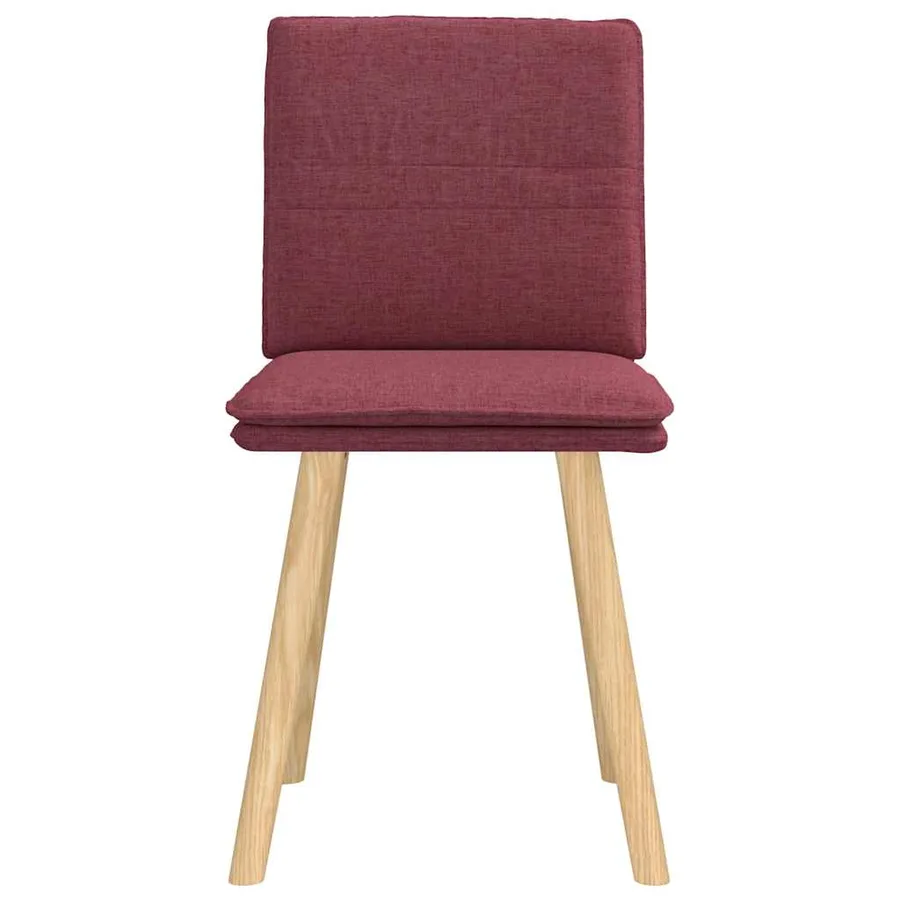 Chaises à manger lot de 2 rouge bordeaux tissu - 4