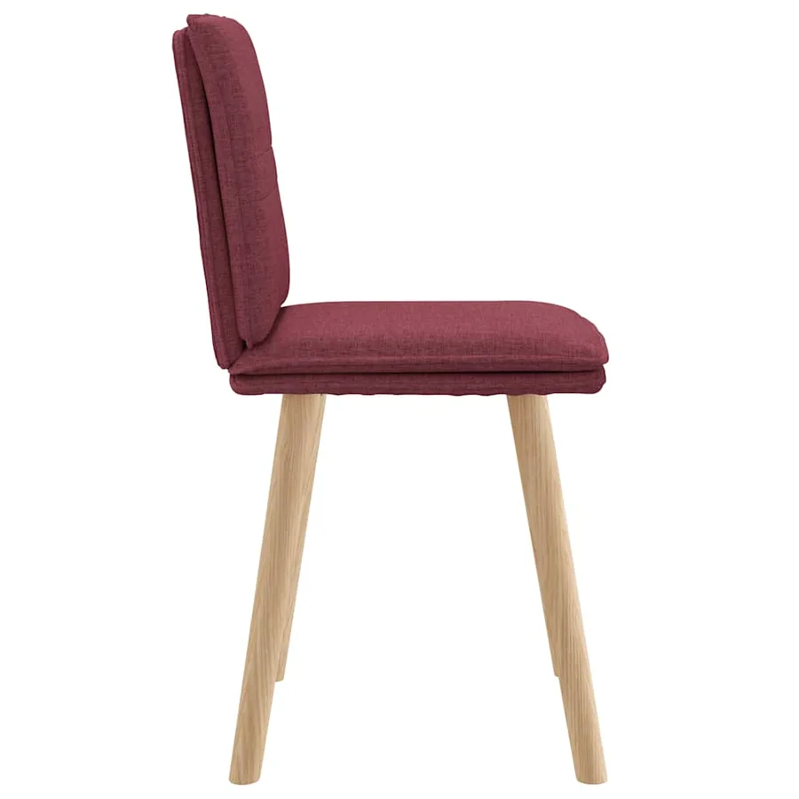 Chaises à manger lot de 2 rouge bordeaux tissu - 5