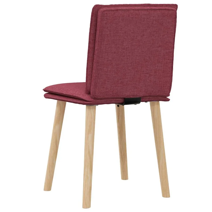 Chaises à manger lot de 2 rouge bordeaux tissu - 6