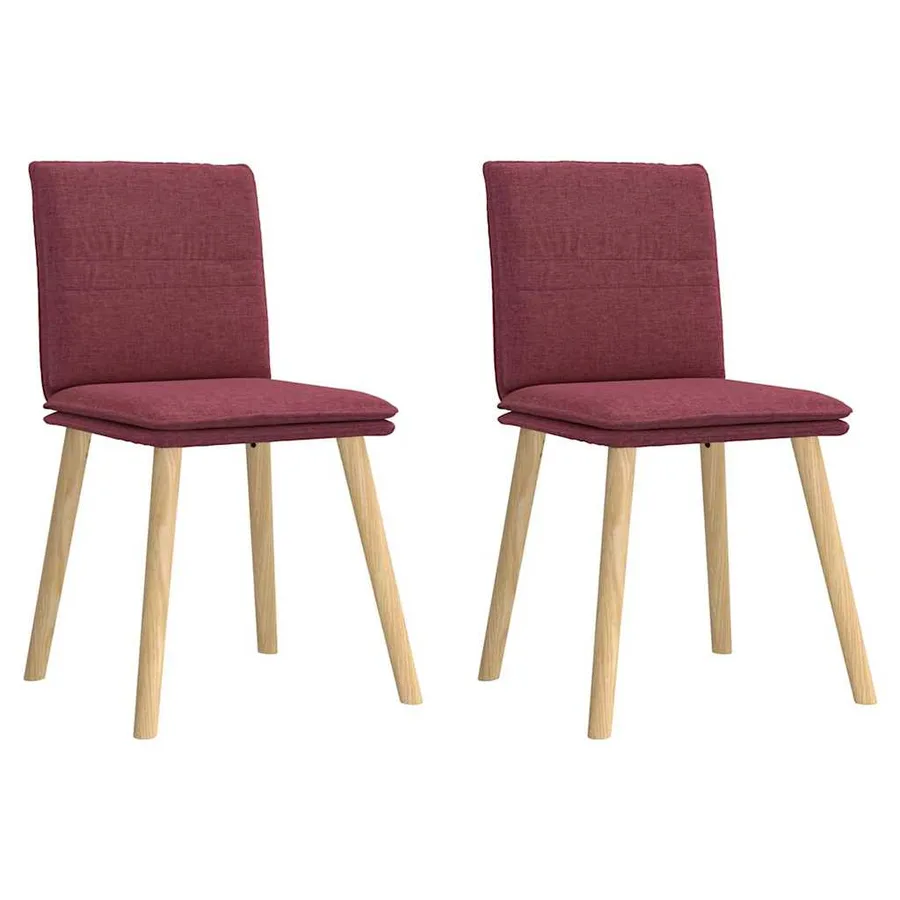 Chaises à manger lot de 2 rouge bordeaux tissu - 9