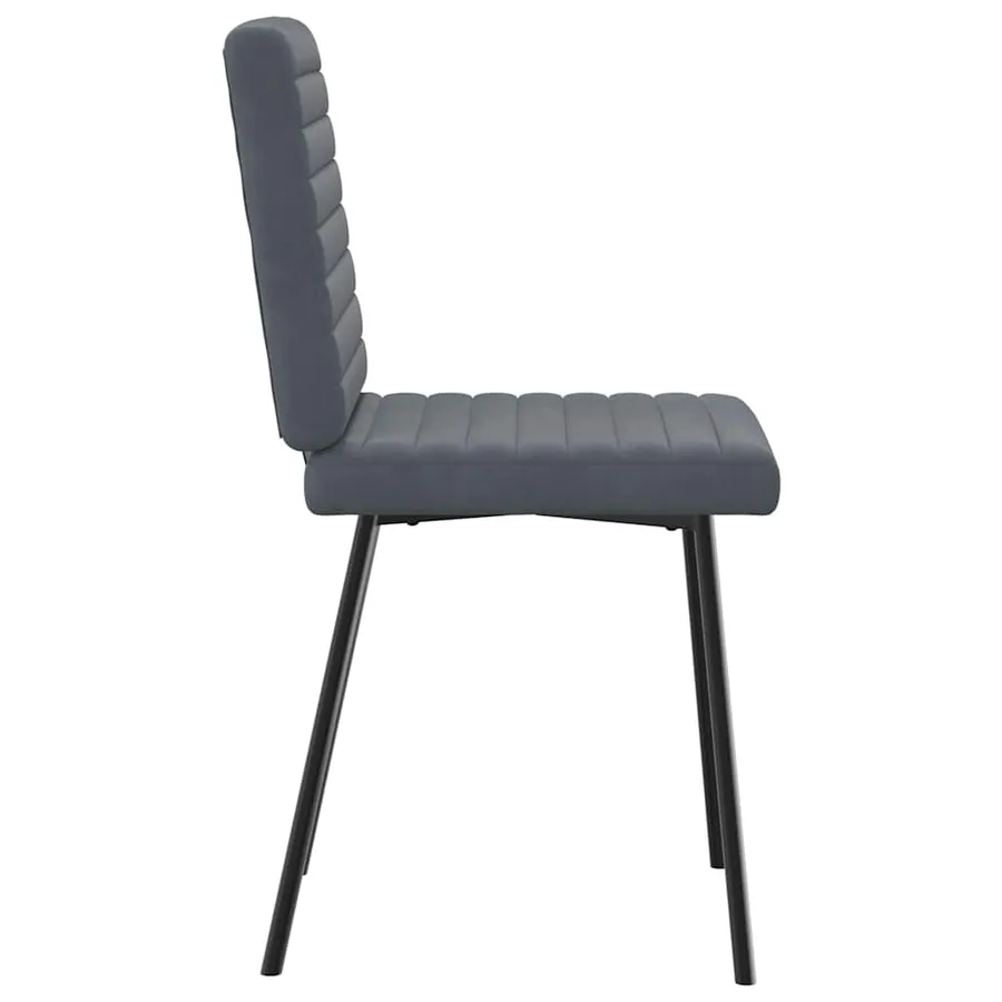 Chaises à manger lot de 2 Gris foncé Velours - 5
