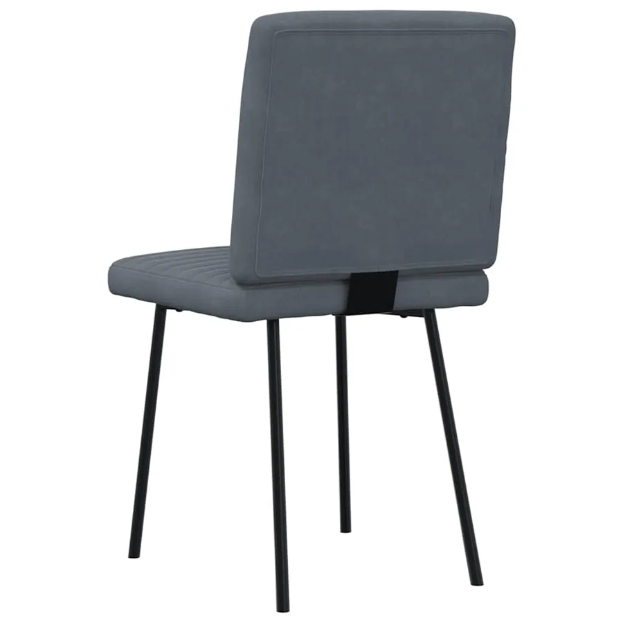 Chaises à manger lot de 2 Gris foncé Velours - 6