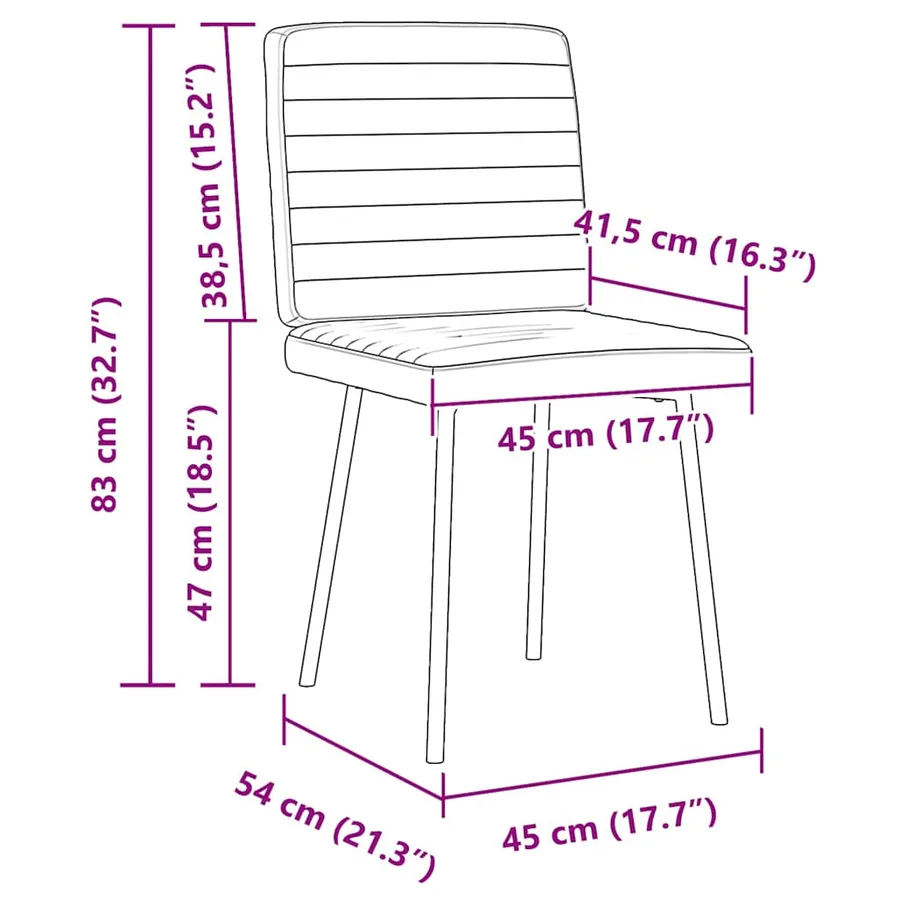 Chaises à manger lot de 2 Gris foncé Velours - 9