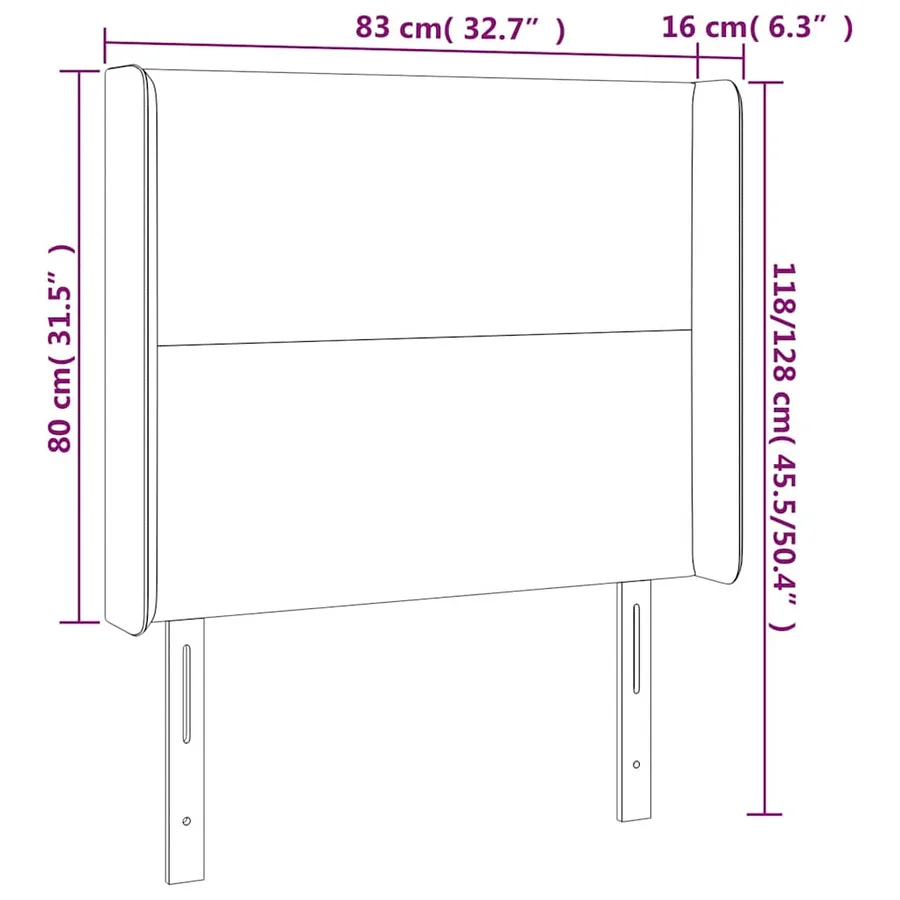 Tête de lit à LED Vert foncé 83x16x118/128 cm Velours - 7