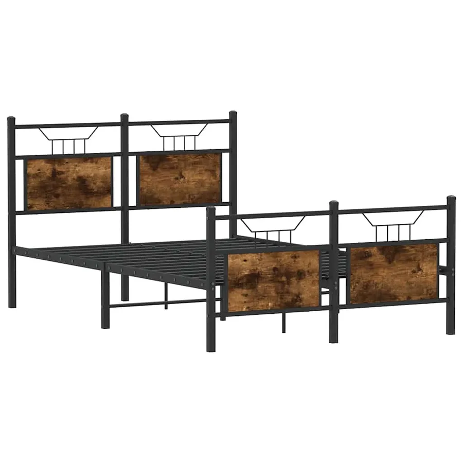 Cadre de lit sans matelas chêne fumé 120x200 cm bois ingénierie - 5