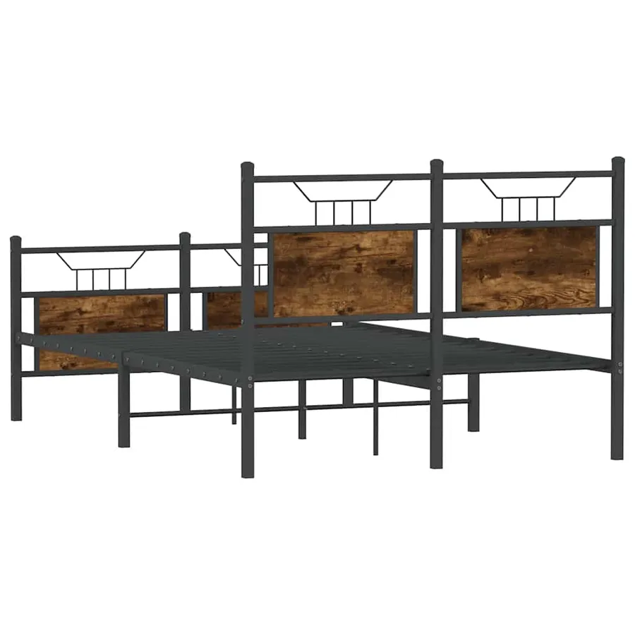 Cadre de lit sans matelas chêne fumé 120x200 cm bois ingénierie - 8