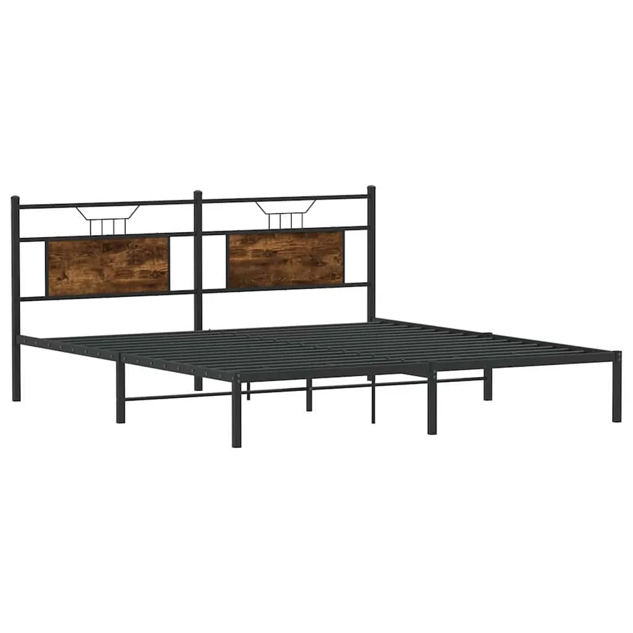 Cadre de lit sans matelas chêne fumé 160x200 cm bois ingénierie - 5