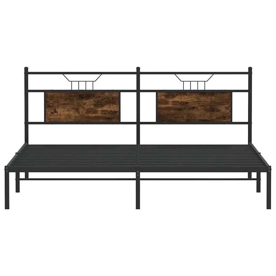Cadre de lit sans matelas chêne fumé 160x200 cm bois ingénierie - 6