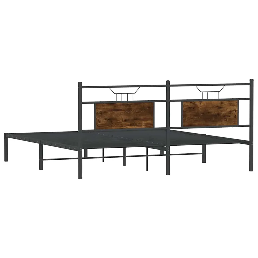 Cadre de lit sans matelas chêne fumé 160x200 cm bois ingénierie - 8