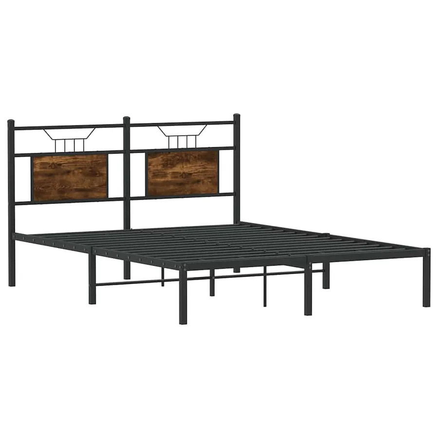 Cadre de lit sans matelas chêne fumé 140x200 cm bois ingénierie - 5