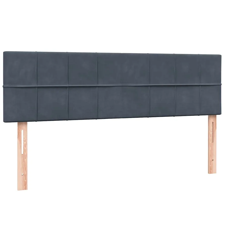 Sommier à lattes de lit et matelas gris foncé 160x220cm velours - 6