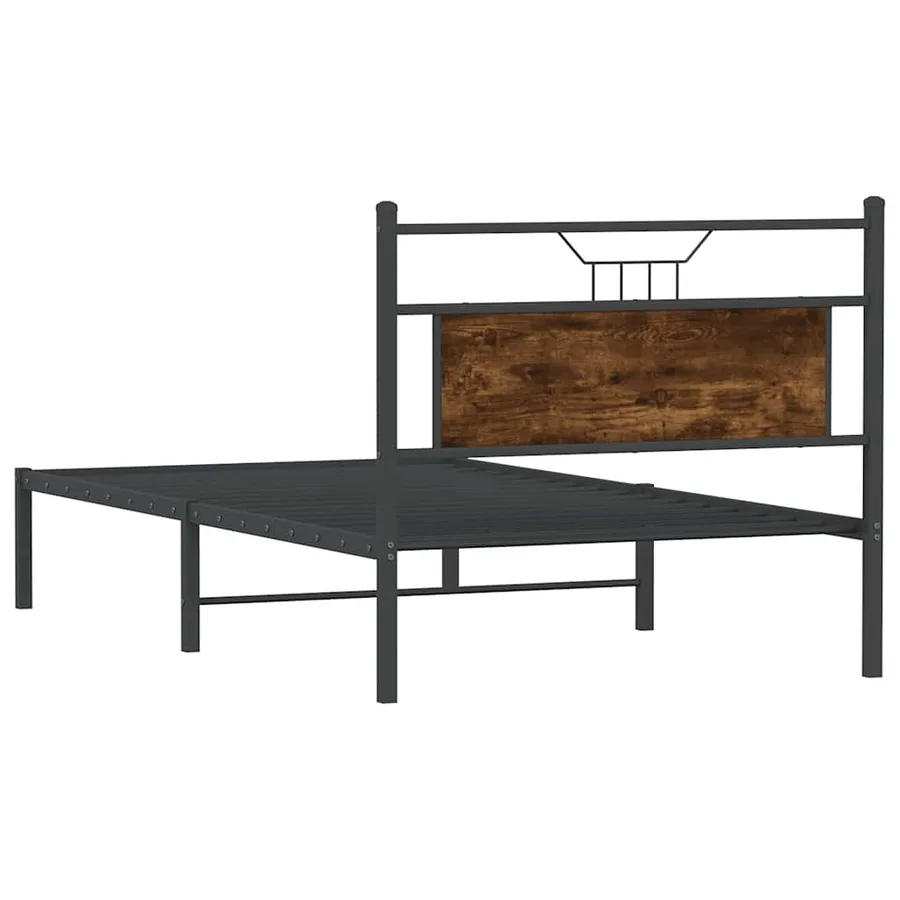 Cadre de lit sans matelas chêne fumé 100x200 cm bois ingénierie - 8