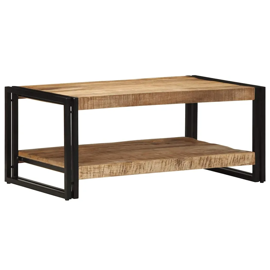 Table basse 90x50x38 cm bois de manguier massif brut - 3