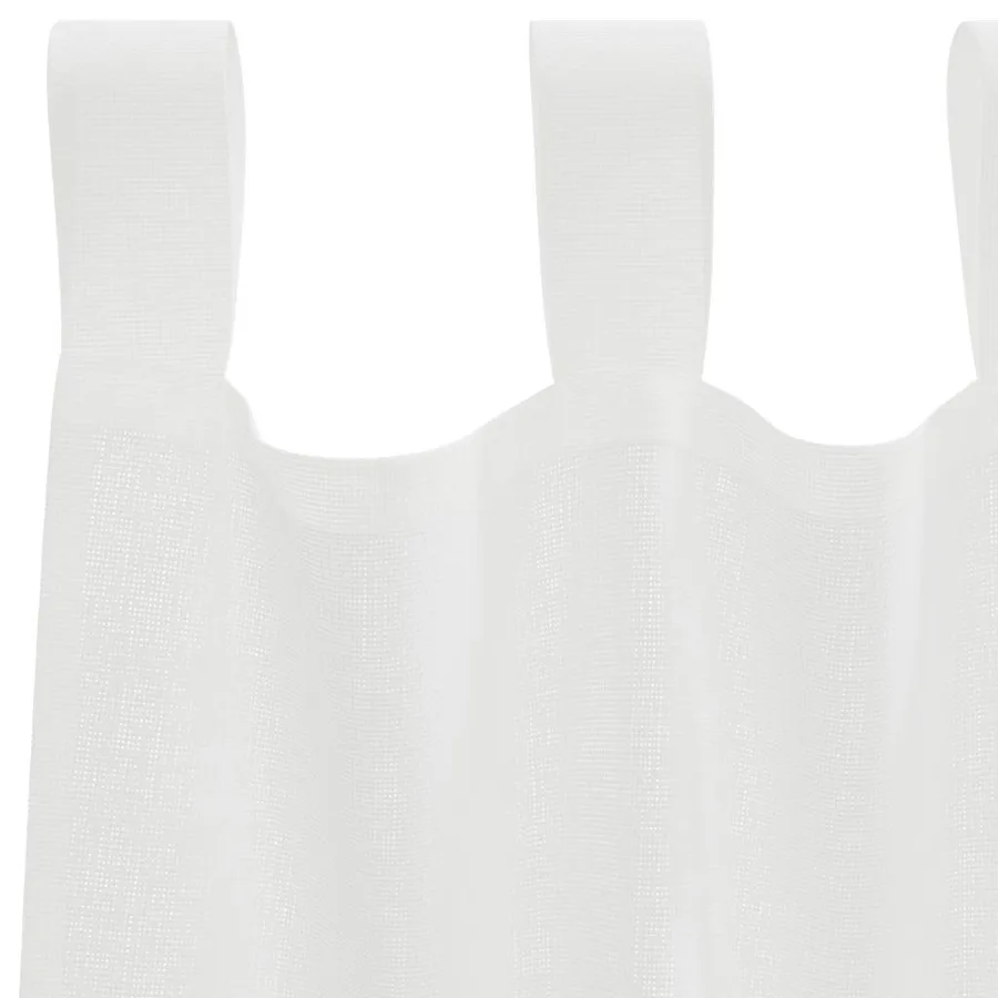 Rideaux en voile avec boucles 2 pcs blanc 140x245 cm - 5
