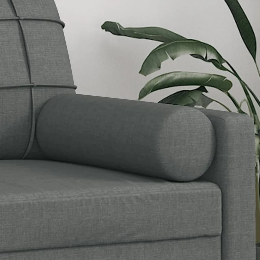 Coussins décoratifs lot de 2 Gris foncé Ø15x50 cm Tissu - 5
