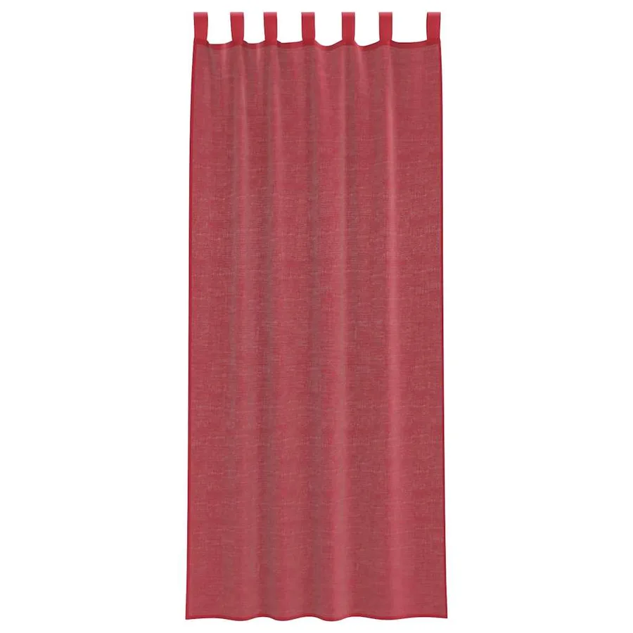 Rideaux en voile avec passe-tringles 2 pcs rouge bordeaux - 4