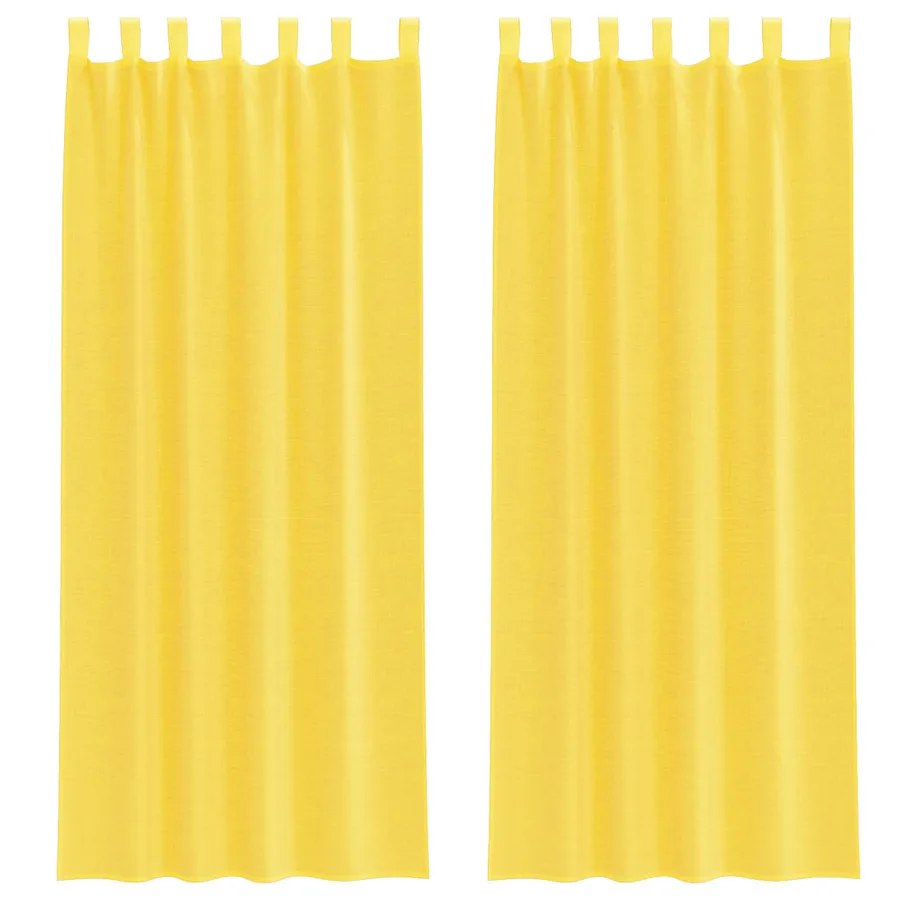 Rideaux en voile avec boucles 2 pcs jaune 140x260 cm - 2