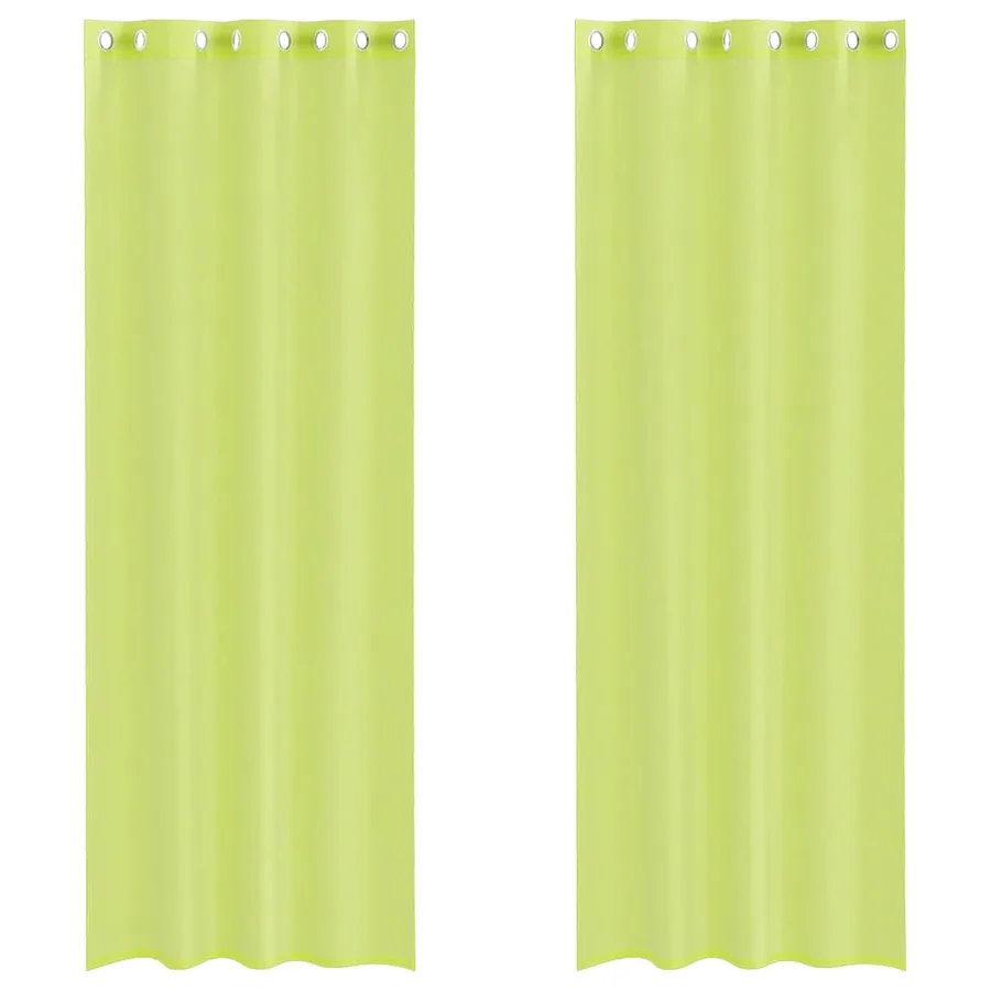 Rideaux en voile avec œillets 2 pcs vert pomme 140x300 cm - 2