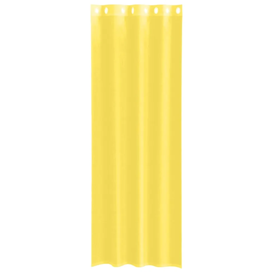 Rideaux en voile avec œillets 2 pcs jaune - 4
