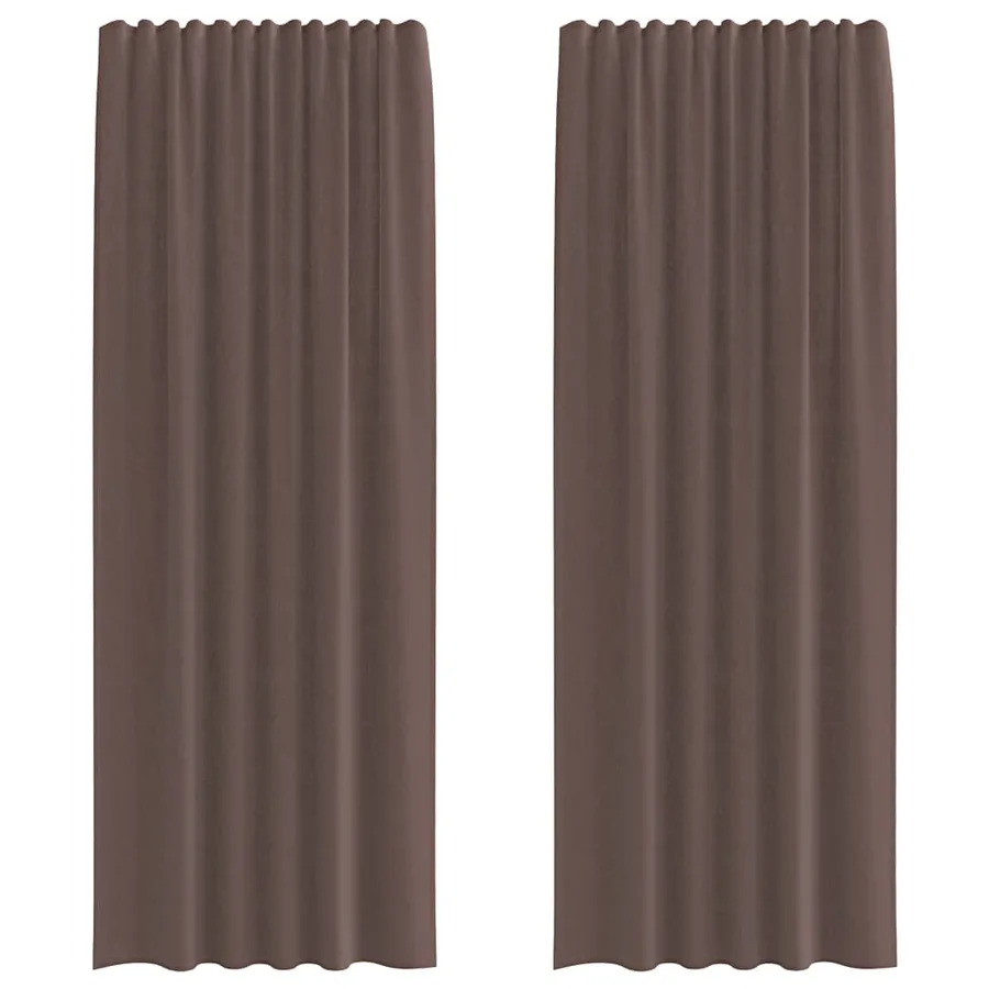 Rideaux en voile avec passe-tringles 2 pcs marron - 2