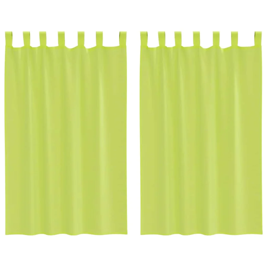Rideaux en voile avec passants 2 pcs vert pomme - 2