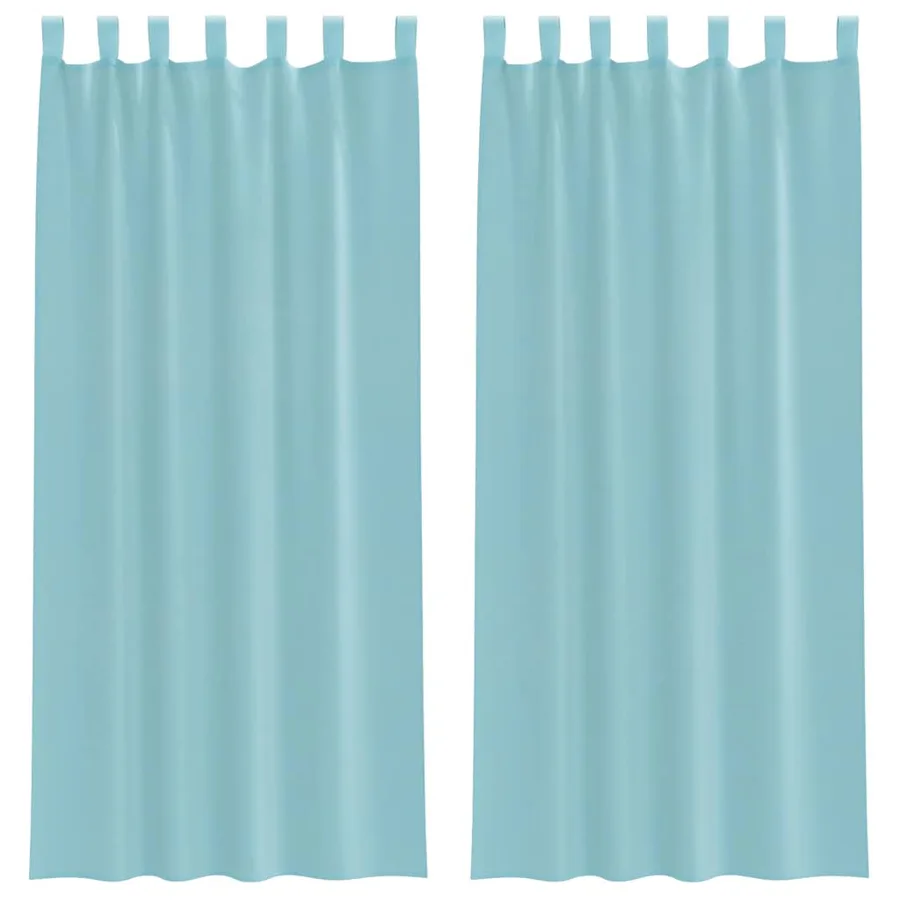Rideaux en voile avec passe-tringles 2 pcs turquoise - 2