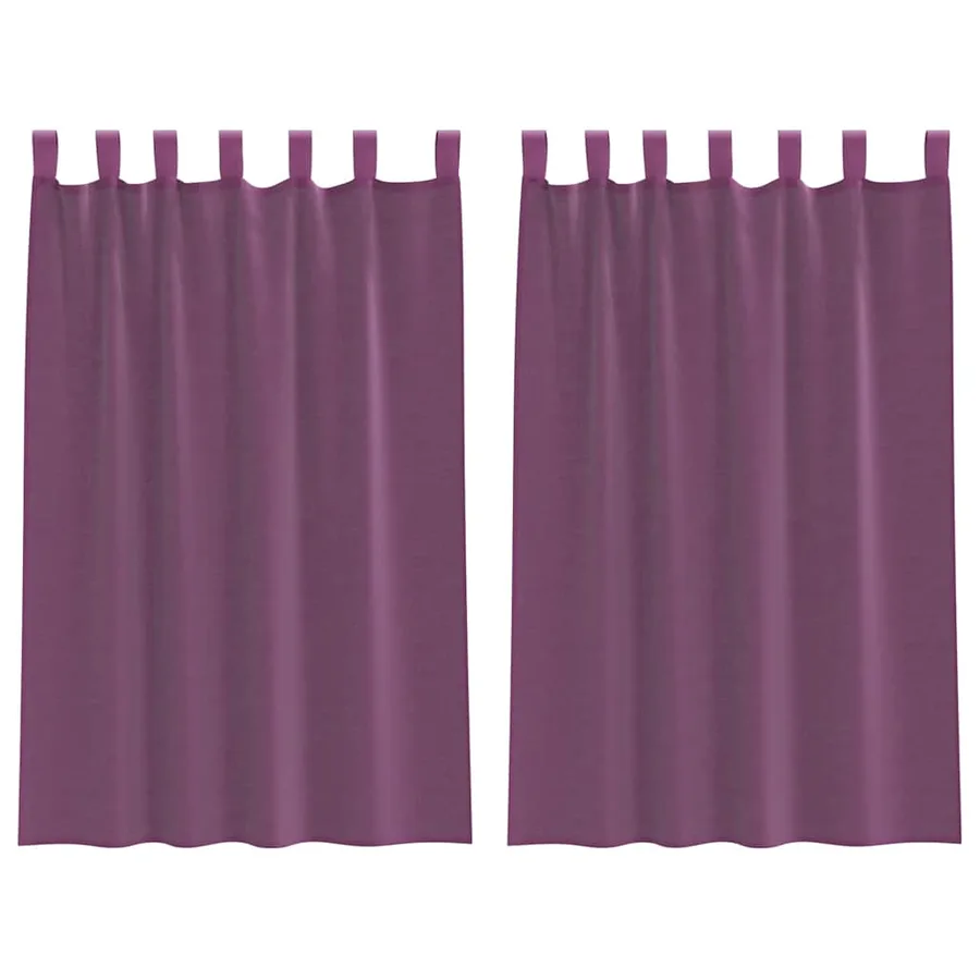 Rideaux en voile avec boucles 2 pcs violet 140x175 cm - 2