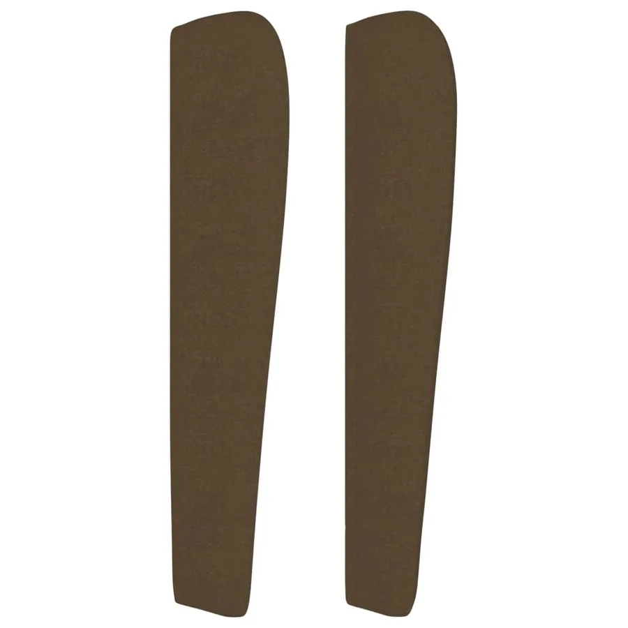 Tête de lit avec oreilles Marron foncé 163x23x118/128 cm Tissu - 4